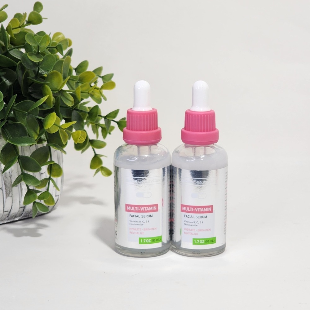 Global Beauty Care Multi-Vitamin Facial Serum Vitamins B C E Niacinamide 2-Pack